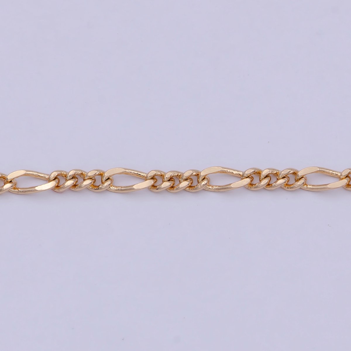 18K Gold plated 2.4mm Link Figaro Chain For Wholesale Necklace Dainty Jewelry Making Supplies | WA-767 Clearance Pricing - DLUXCA