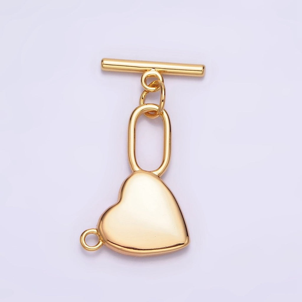18K Gold plated 25.5mm Heart Toggle Clasps Closure Findings Ot Clasp | Z-459 - DLUXCA