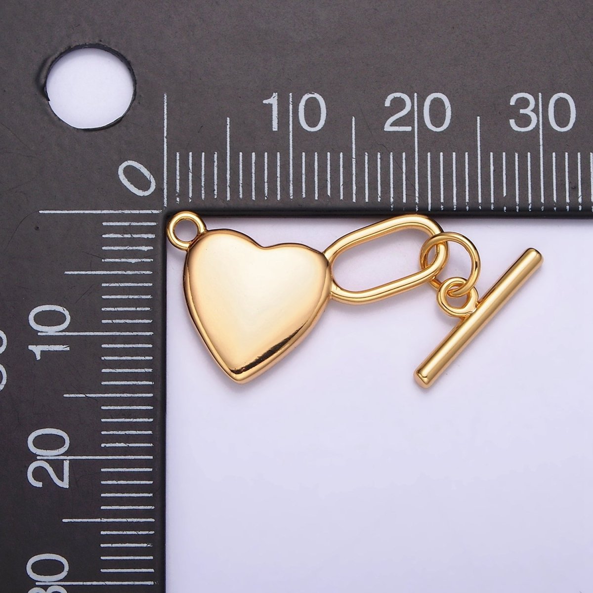 18K Gold plated 25.5mm Heart Toggle Clasps Closure Findings Ot Clasp | Z-459 - DLUXCA