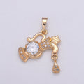 18k Gold plated 25x18mm Aquarius -Zodiac Horoscope Sign Constellation Charm - Celestial Astrology Medallion Pendant for Necklace J-272 - DLUXCA