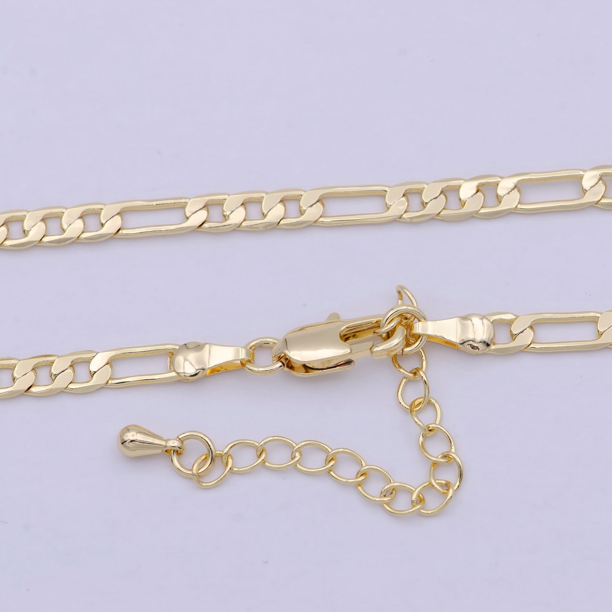 18K Gold plated 4mm Figaro Chain For Wholesale Figaro Chains And Jewelry Making Supplies Findings | WA-838 Clearance Pricing - DLUXCA