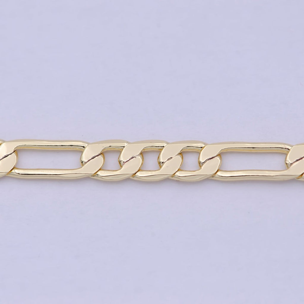 18K Gold plated 4mm Figaro Chain For Wholesale Figaro Chains And Jewelry Making Supplies Findings | WA-838 Clearance Pricing - DLUXCA