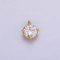 18K Gold plated 5mm Clear Round CZ Mini Add-On Charm E-447 - DLUXCA