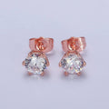 18K Gold plated 8mm 8.3mm, 8.5mm Clear Round CZ Stud Earrings | AB093 AB094