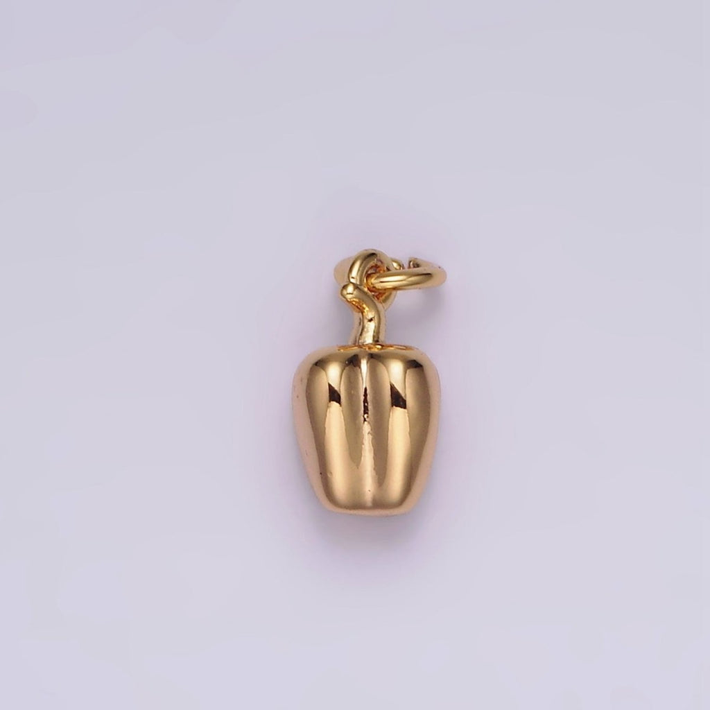 18K Gold plated 9.5mm Bell Pepper Fruit Puffed Add-On Charm | N1685 - DLUXCA