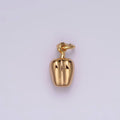 18K Gold plated 9.5mm Bell Pepper Fruit Puffed Add-On Charm | N1685 - DLUXCA