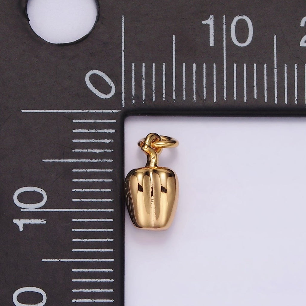 18K Gold plated 9.5mm Bell Pepper Fruit Puffed Add-On Charm | N1685 - DLUXCA