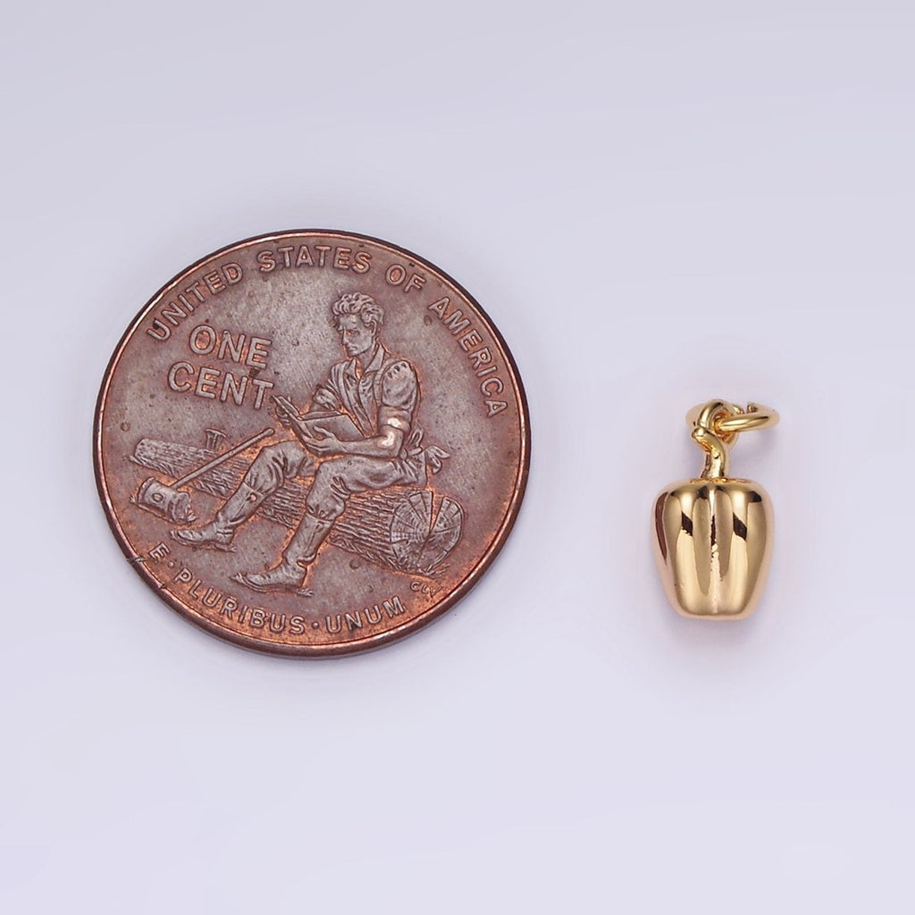 18K Gold plated 9.5mm Bell Pepper Fruit Puffed Add-On Charm | N1685 - DLUXCA