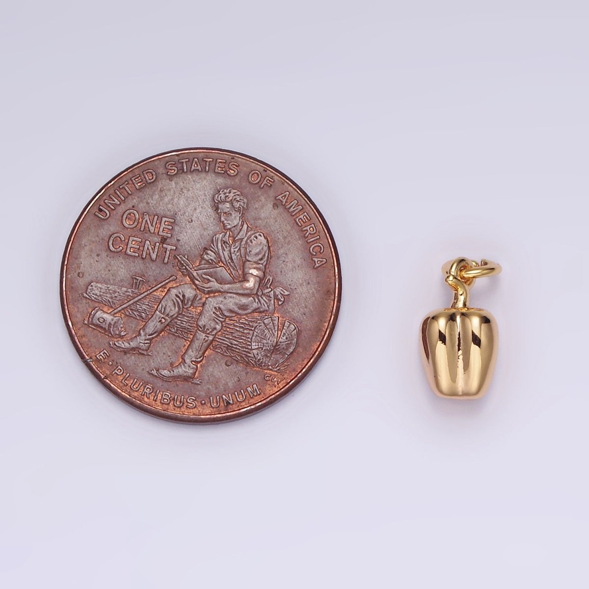 18K Gold plated 9.5mm Bell Pepper Fruit Puffed Add-On Charm | N1685 - DLUXCA