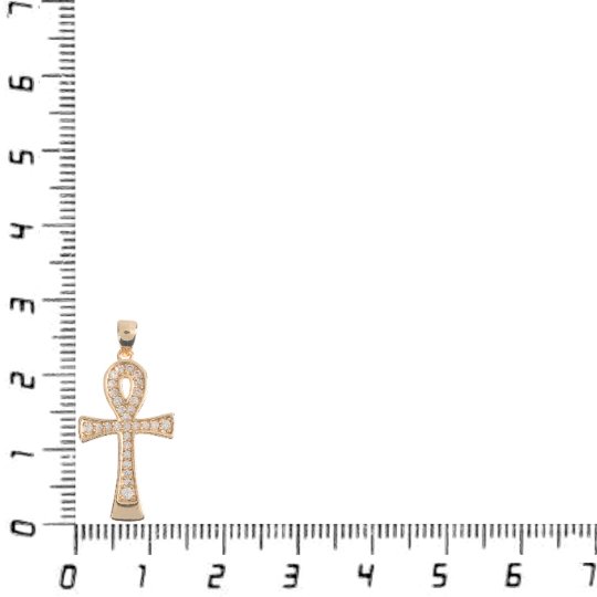 18k Gold plated Ankh Charm with CZ Egyptian Pantheon, Crux Ansata, Cubic Zirconia Necklace Pendant micro pave Charm Bails for Jewelry Making H-746 - DLUXCA