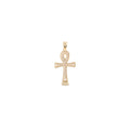 18k Gold plated Ankh Charm with CZ Egyptian Pantheon, Crux Ansata, Cubic Zirconia Necklace Pendant micro pave Charm Bails for Jewelry Making H-746 - DLUXCA