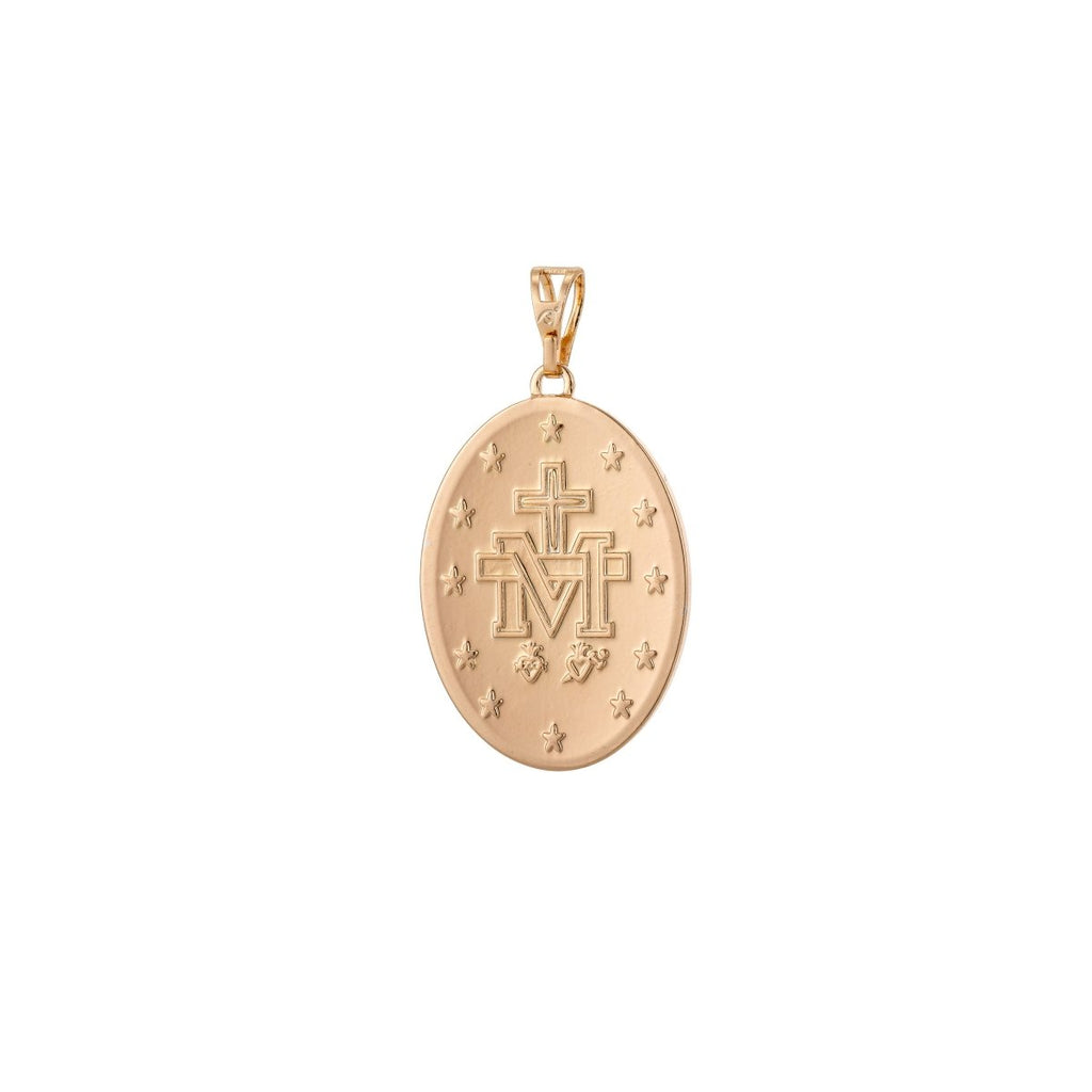 18k Gold plated Archangel Saint Michael Medal Pendant Double Sided Charm for Jewelry Making H-813 - DLUXCA