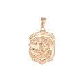 18k Gold plated Archangel Saint Michael Medal Pendant for Protection Protect us with Prayer in the back for Necklace Jewelry Making H-260 - DLUXCA