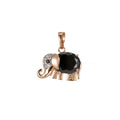 18K Gold plated Baby Elephant Charm Black Clear Crystal Cubic Zirconia for Necklace Pendant Earring Dangle Findings for Jewelry Making J-909