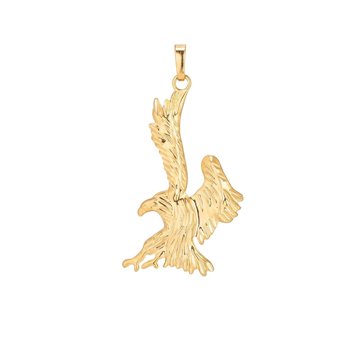 18K Gold plated Bald Eagle Bird American Eagle Symbol Leader DIY Necklace Pendant Charm Bead Bails Findings for Jewelry Making H-478 - DLUXCA