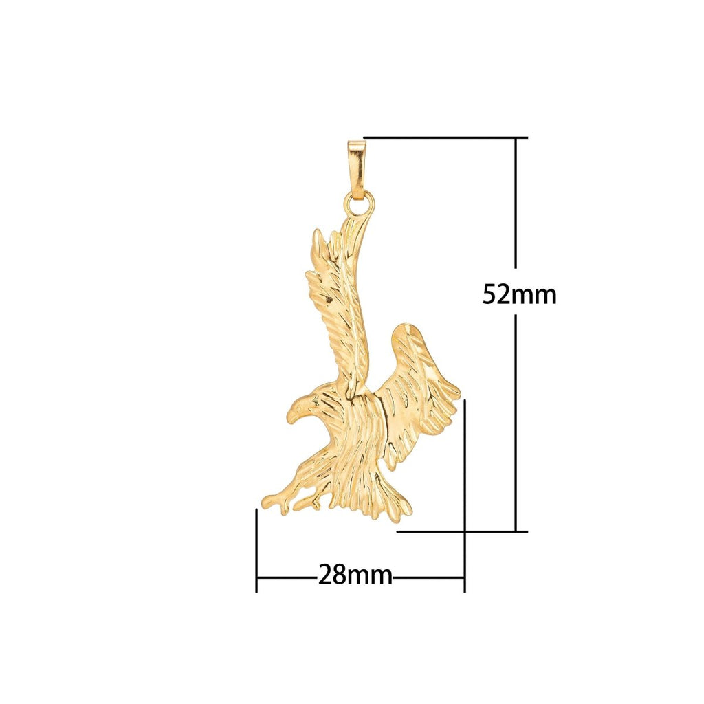 18K Gold plated Bald Eagle Bird American Eagle Symbol Leader DIY Necklace Pendant Charm Bead Bails Findings for Jewelry Making H-478 - DLUXCA