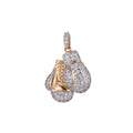 18k Gold plated Boxing Glove Necklace Pendant Boxer Micro Pave CZ Boxer Glove Charm Sport champion Bails Findings for Jewelry Making H-864 - DLUXCA