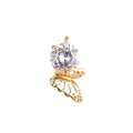 18K Gold plated Butterfly Hanging on solitaire Crystal Cubic Zirconia Bracelet Delicate Necklace Pendant Earring Gift for Jewelry Making C-143 - DLUXCA