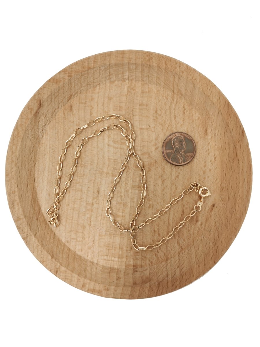 18K Gold plated Cable Chain Necklace, 17.7 Inch Designed Finished Chain For Jewelry Necklace Making, 3mm Width Designed Necklace w/ Spring Ring | CN-716 Clearance Pricing - DLUXCA