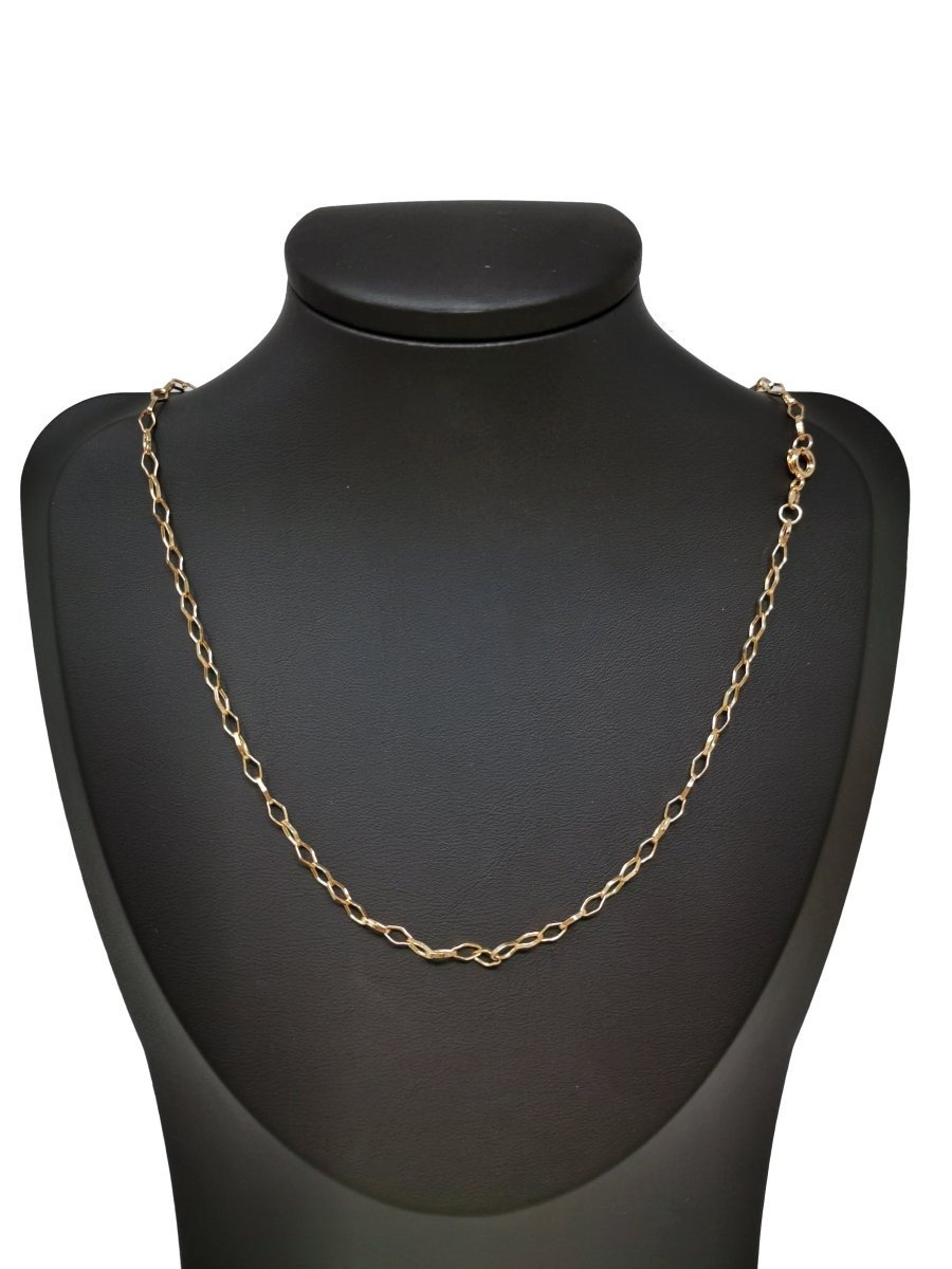 18K Gold plated Cable Chain Necklace, 17.7 Inch Designed Finished Chain For Jewelry Necklace Making, 3mm Width Designed Necklace w/ Spring Ring | CN-716 Clearance Pricing - DLUXCA