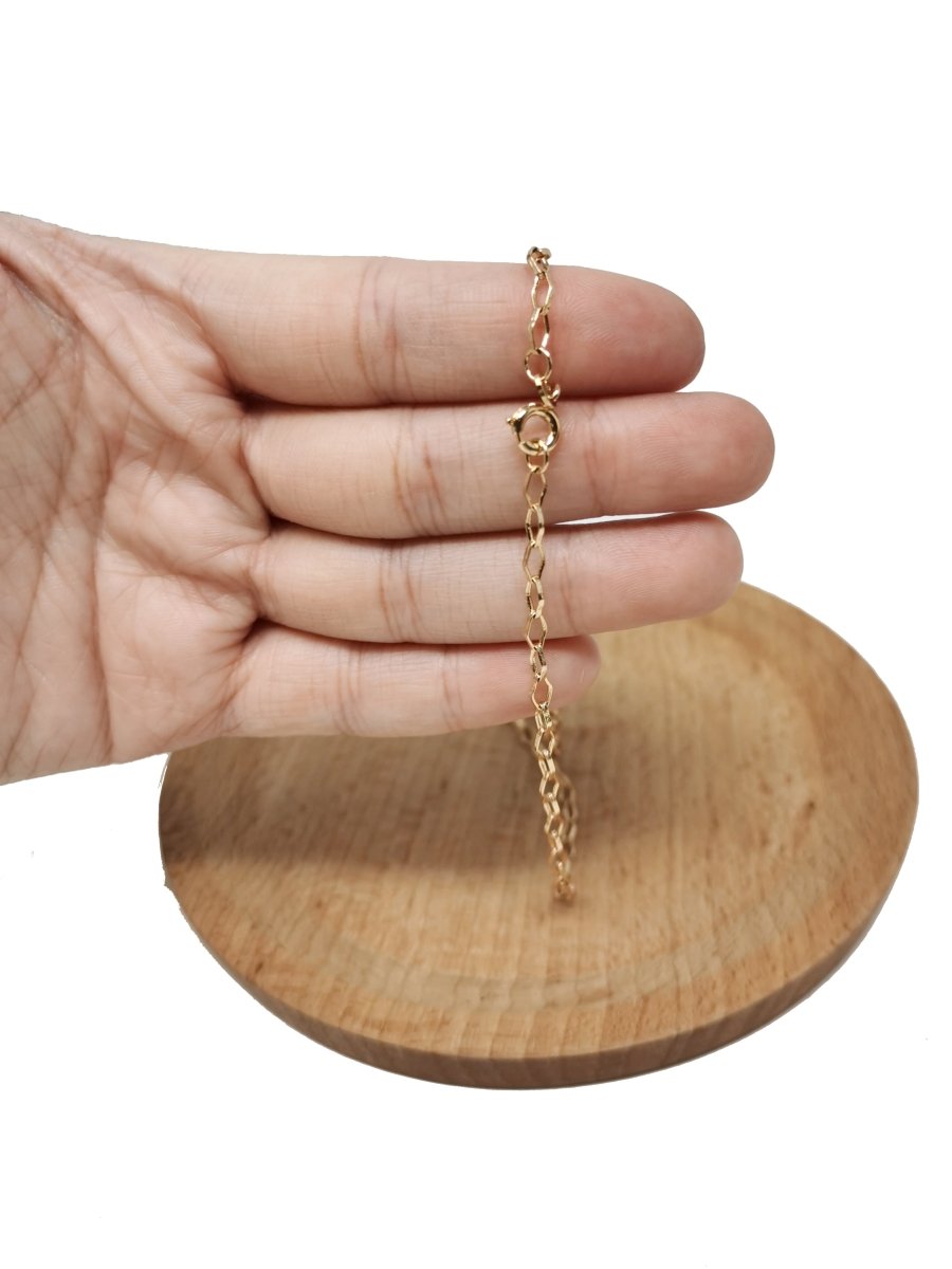 18K Gold plated Cable Chain Necklace, 17.7 Inch Designed Finished Chain For Jewelry Necklace Making, 3mm Width Designed Necklace w/ Spring Ring | CN-716 Clearance Pricing - DLUXCA