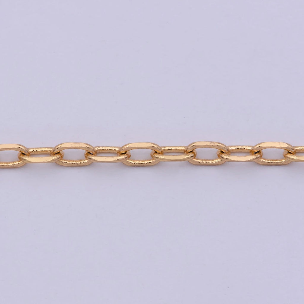 18K Gold plated Cable Chain Necklace, 21.4 Inch Cable Chain Necklace, Dainty 1.7mm Link Necklace | WA-478 Clearance Pricing - DLUXCA