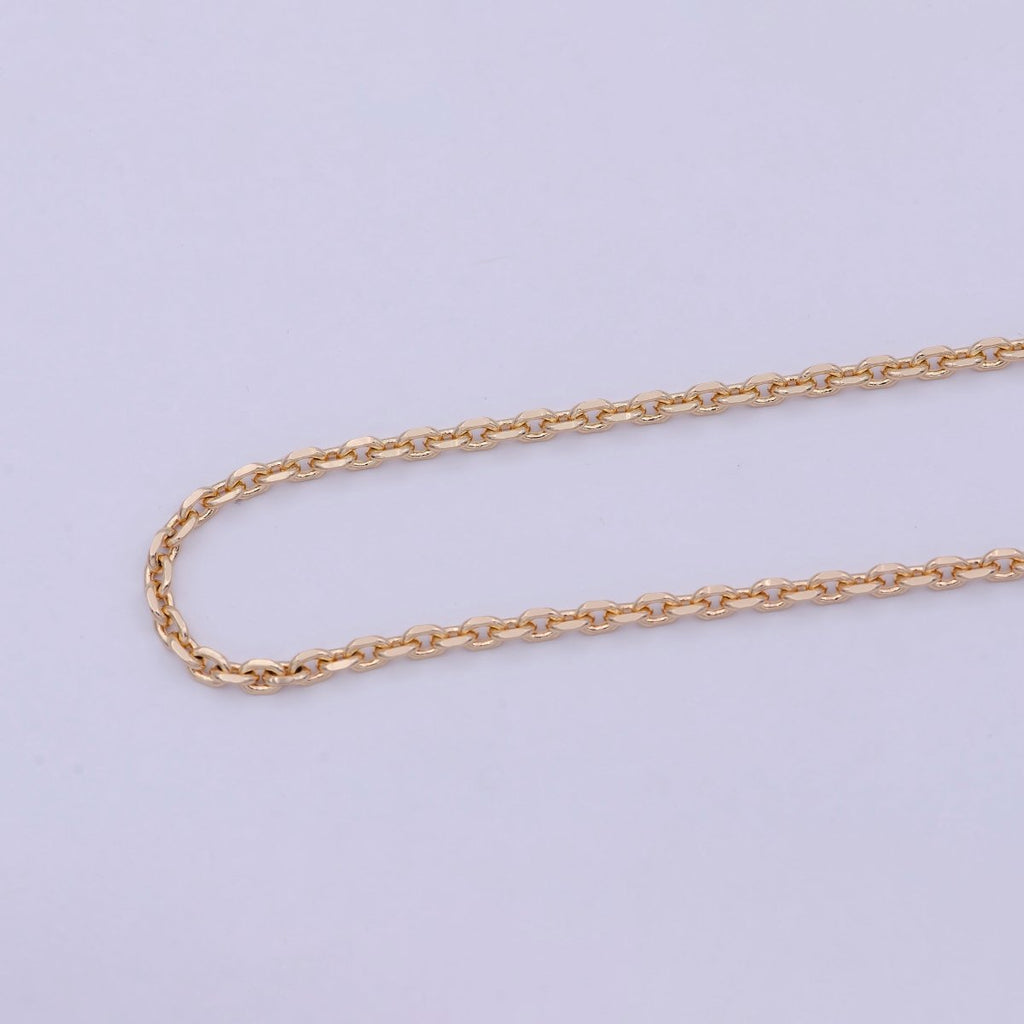 18k Gold plated Cable Chain Necklace Layer Chain Necklace Ready to Wear 17.7 Inch | WA-761 Clearance Pricing - DLUXCA