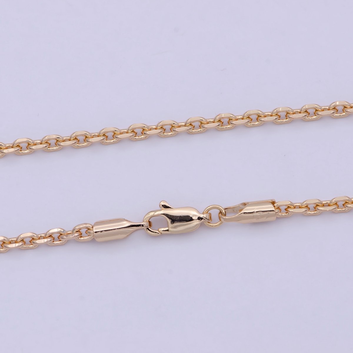 18k Gold plated Cable Chain Necklace Layer Chain Necklace Ready to Wear 17.7 Inch | WA-761 Clearance Pricing - DLUXCA
