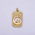 18K Gold plated Celestial Crescent Star Moon Little Boy Prince Open Hammered Tag Charm | N-1755 - DLUXCA