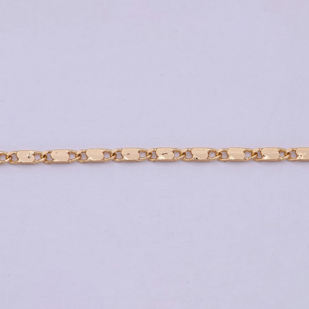 18k Gold plated Chain Necklace, Fine Scroll Gold Chain, Simple Gold Necklace, Thin Plain Women's Necklace 18 inch long | WA-531 Clearance Pricing - DLUXCA
