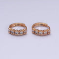 18K Gold plated Clear CZ Beaded Bubble 14mm Endless Hoop Earrings in Gold & Silver | AD1311 AD1312