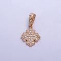 18K Gold plated Clear Micro Paved CZ Clover Geometric Rosy Gold Pendant | AA032 - DLUXCA