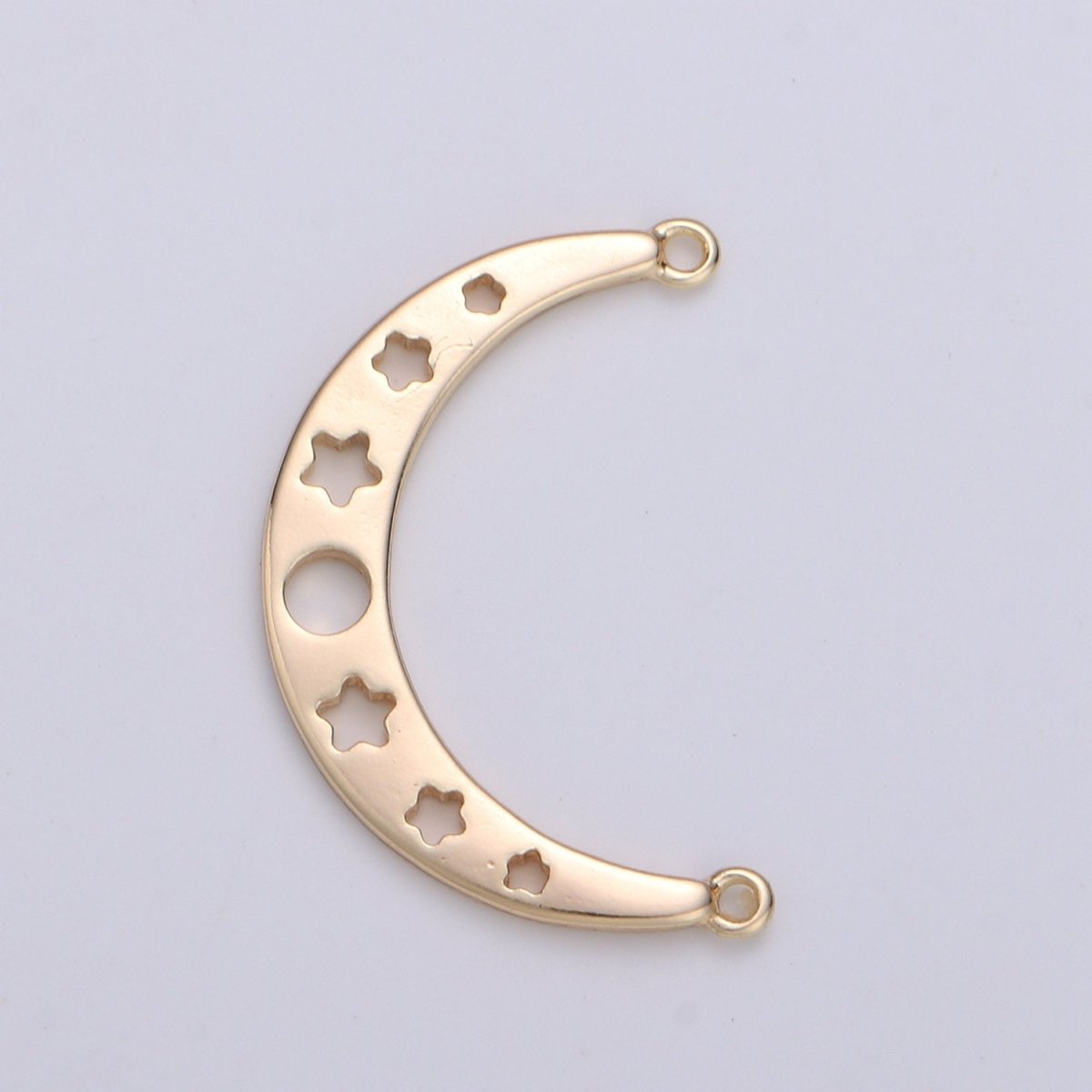 18k Gold plated Crescent Moon Charm Gold Charm Pendant Minimalist Charm Pendant, Gold Moo Celestial Jewelry F-509 - DLUXCA
