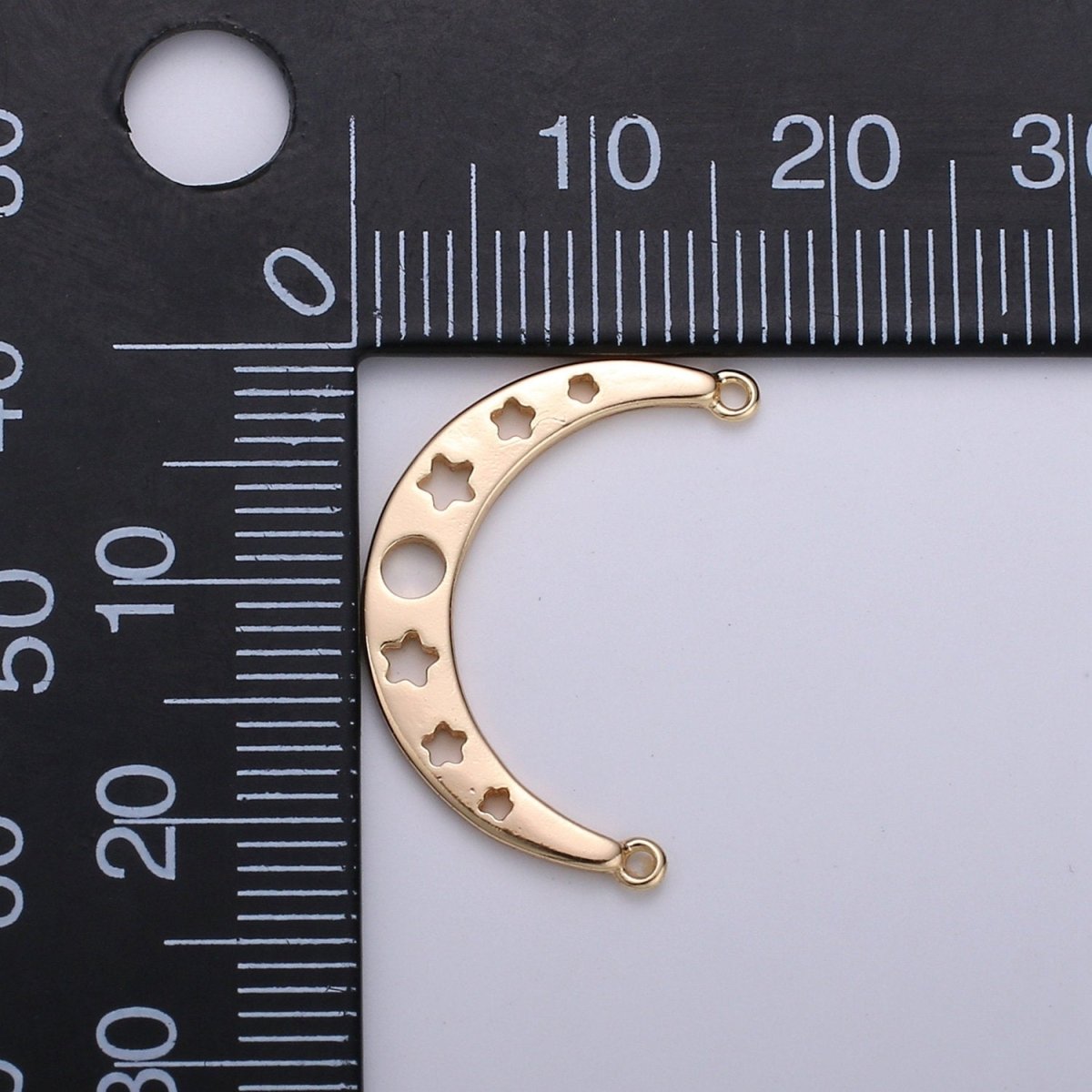 18k Gold plated Crescent Moon Charm Gold Charm Pendant Minimalist Charm Pendant, Gold Moo Celestial Jewelry F-509 - DLUXCA