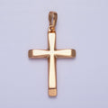 18K Gold plated Cross Pendant Minimalist Cross Charm Religious Jewelry Making AA244 - DLUXCA