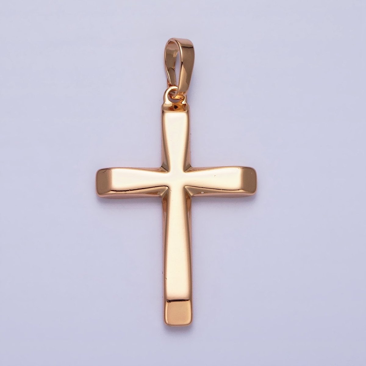18K Gold plated Cross Pendant Minimalist Cross Charm Religious Jewelry Making AA244 - DLUXCA