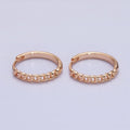 18K Gold plated Curb Link Chain Endless Hoop Huggie Earrings |AD-1411 - DLUXCA