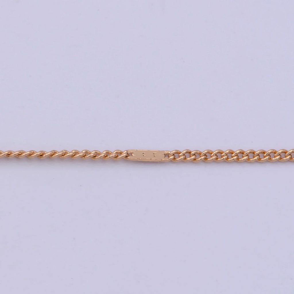 18k Gold plated Curb Necklace Dainty Curb Necklace 18 inch + 2 inch Extender long Ready to Wear Chain | WA-475 Clearance Pricing - DLUXCA