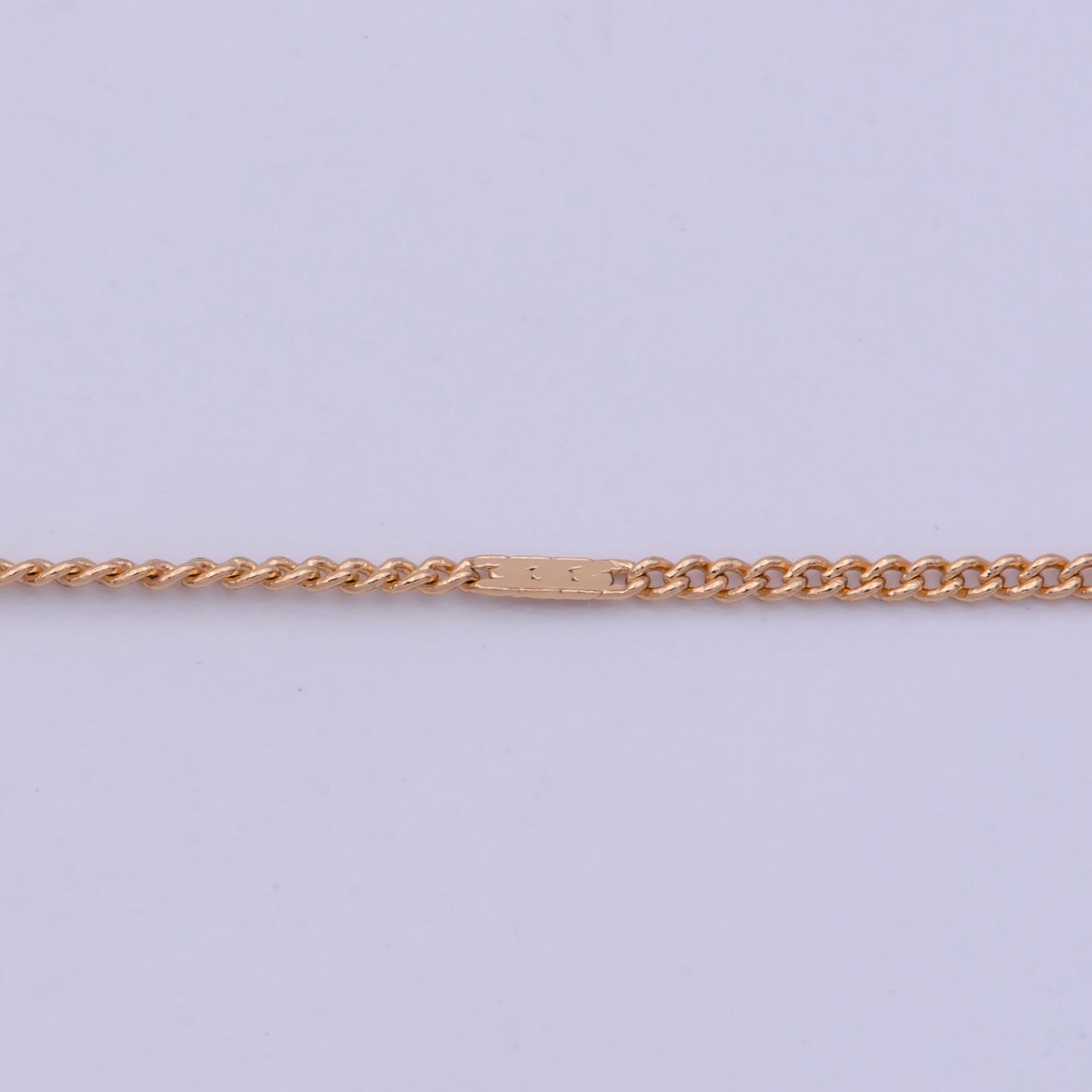 18k Gold plated Curb Necklace Dainty Curb Necklace 18 inch + 2 inch Extender long Ready to Wear Chain | WA-475 Clearance Pricing - DLUXCA