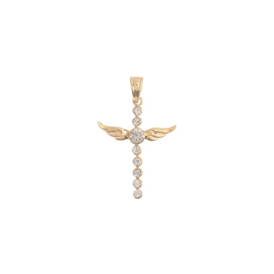 18K Gold plated Cute Dainty Cross, Angel's Wings, Fly High, Memories, Bails Findings for Earring Necklace Jewelry Making Supplies H-718 - DLUXCA