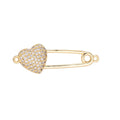 18K Gold plated Dainty Delicate Safety Pin w/ Love Heart Cubic Zirconia Bracelet Charm Bead Finding Connector for Earring Jewelry Making F-092 - DLUXCA