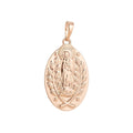18k Gold plated Dainty Holy Virgin Mother Mary, Delicate Flower Vine Necklace Pendant Bead Bails Findings for Jewelry Making H-576 - DLUXCA
