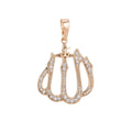 18k Gold plated Dainty Islamic Word, Allah, Moslem God Cubic Zirconia Necklace Pendant Bead Bails Findings for Jewelry Making H-578 - DLUXCA