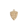 18k Gold plated Dainty Shield Charm Medieval Knight Cross Medallion Pendant for Necklace Earring Bracelet CharmC-325 - DLUXCA