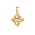 18K Gold plated Diamond Flower Minimalist Simple Cubic Zirconia Necklace Pendant Bracelet Earring Charm Bails for Jewelry Making H-912 - DLUXCA