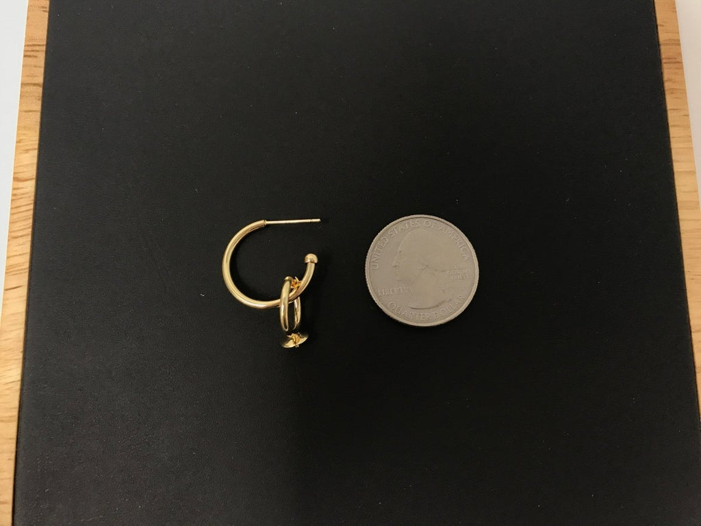 18k Gold plated DIY Huggie Earrings with Loop, Stud Earrings, Crafted Hoop Earring Making Findings for Jewelry Making Supplies K-015 - DLUXCA
