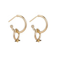 18k Gold plated DIY Huggie Earrings with Loop, Stud Earrings, Crafted Hoop Earring Making Findings for Jewelry Making Supplies K-015 - DLUXCA