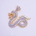 18k Gold plated Dragon Pendant Chinese Zodiac Animal Charm for Necklace Statement Jewelry AA-753 - DLUXCA
