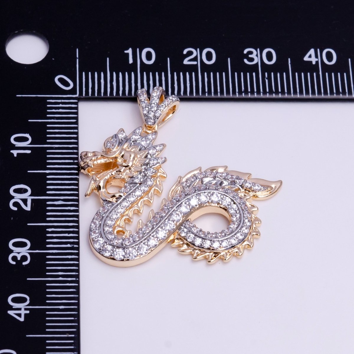 18k Gold plated Dragon Pendant Chinese Zodiac Animal Charm for Necklace Statement Jewelry AA-753 - DLUXCA
