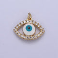 18K Gold plated Evil Eye Gold Charm Cubic Zirconia Cz Eye Charm Dainty Good Luck and Protection Charm N-358 - DLUXCA